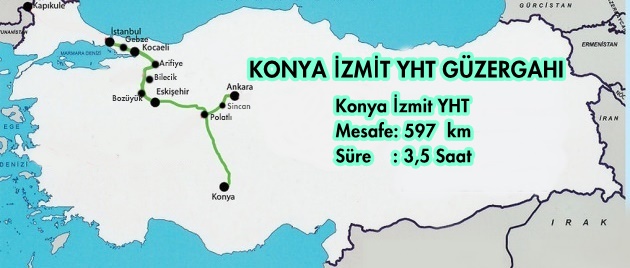 konya izmit tren