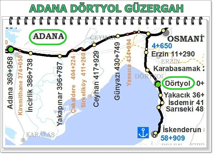 Adana Dörtyol Güzergah