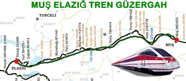 muş elazığ tren