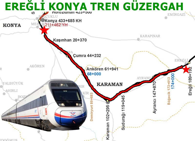 konya ereğli tren