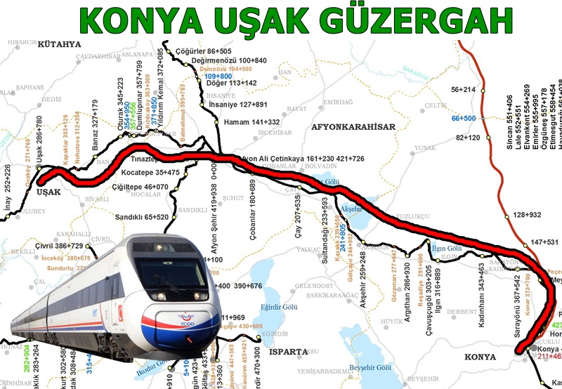 konya uşak tren