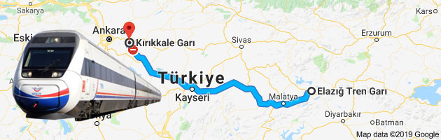 Elazığ Kırıkkale Tren