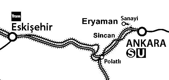 Eskişehir Eryaman Tren Güzergahı