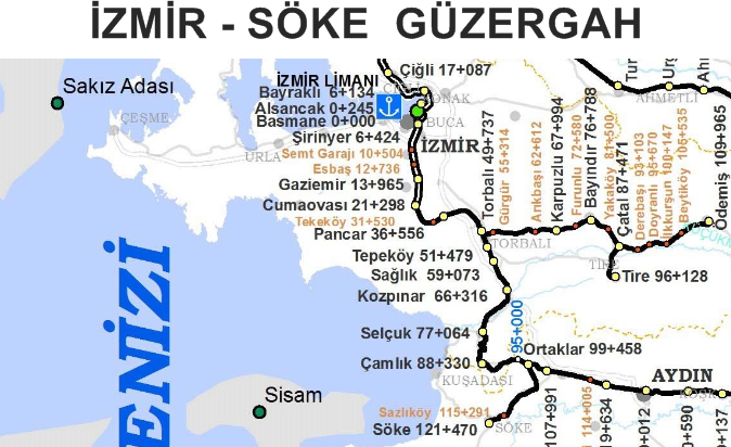 İzmir söke tren güzergahı