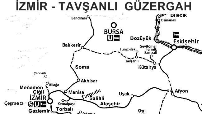 İzmir Tavşanlı Güzergah