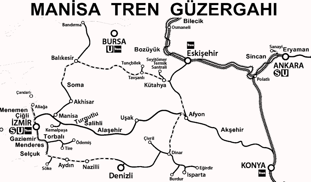 Manisa - Akşehir Arası Tren Güzergah ve Durakları