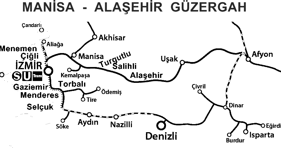 Manisa - Alaşehir Arası Tren Güzergah ve Durakları