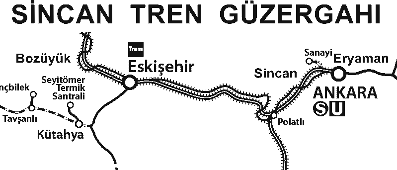 Sincan - Polatlı Arası Tren Güzergahı ve Durakları