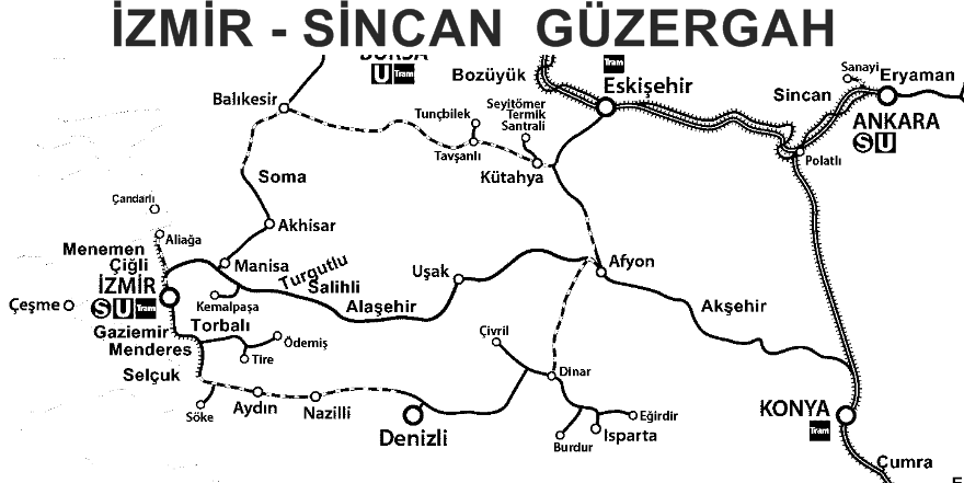 izmir sincan güzergah