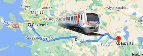 Gaziemir Isparta Tren