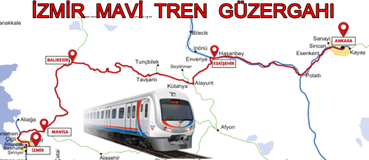 İzmir Mavi Tren Güzergahı