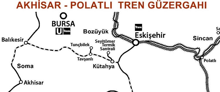 Akhisar polatli Tren Güzergahı