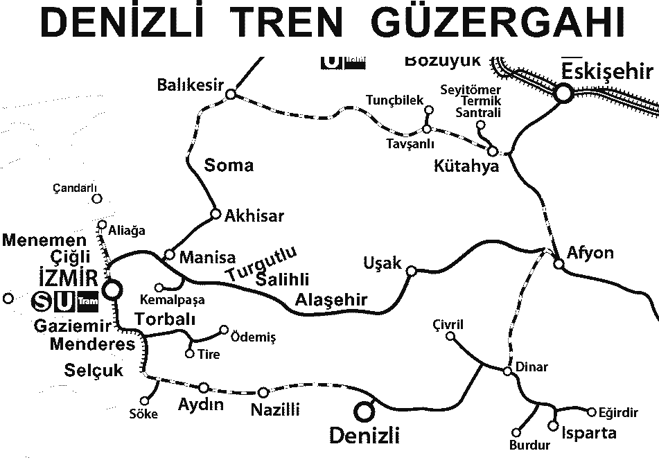 Denizli - Aydın Tren Güzergah ve Durakları