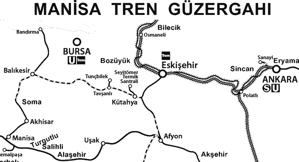 Manisa - Polatlı Arası Tren Güzergah ve Durakları