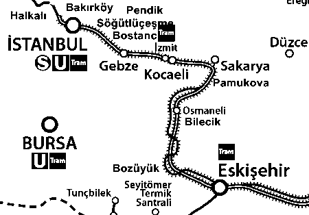 Eskişehir Halkalı Tren Güzergahı