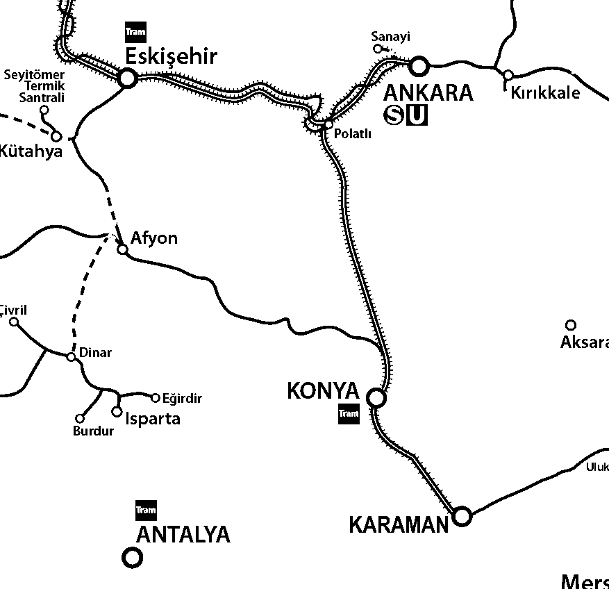 Eskişehir Karaman Tren Güzergahı