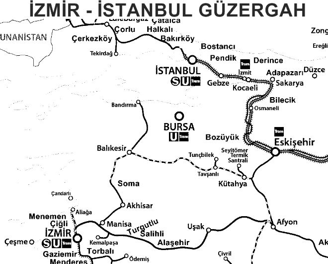 İzmir İstanbul Güzergah