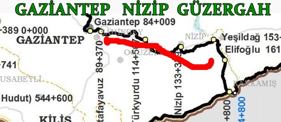 Gaziantep Nizip Güzergah