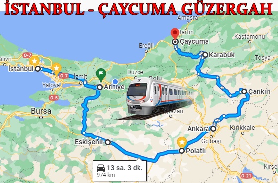 İstanbul Çaycuma Güzergah