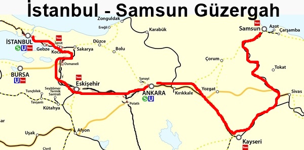 Güzergah İstanbul Samsun