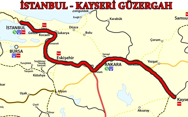 Kayseri İstanbul güzergah