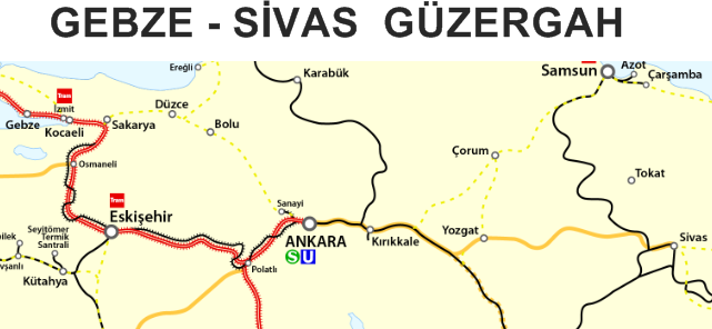 Gebze Sivas Güzergah